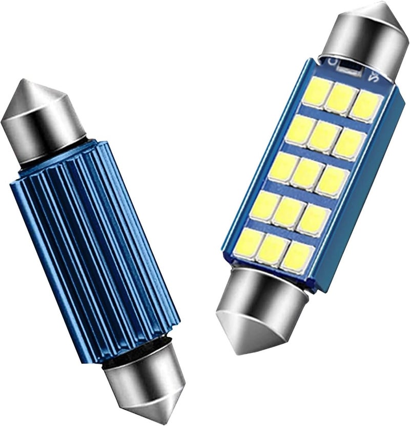 GKmow Pack-2 578 LED Extremely Bright Bulbs, 1.59" 6500K 2835 Chipsets 400LM Bulbs for LED Interior Dome Map Door Lights 211-2 212-2 569 6411 6451 41mm 42mm (White) - Image 1